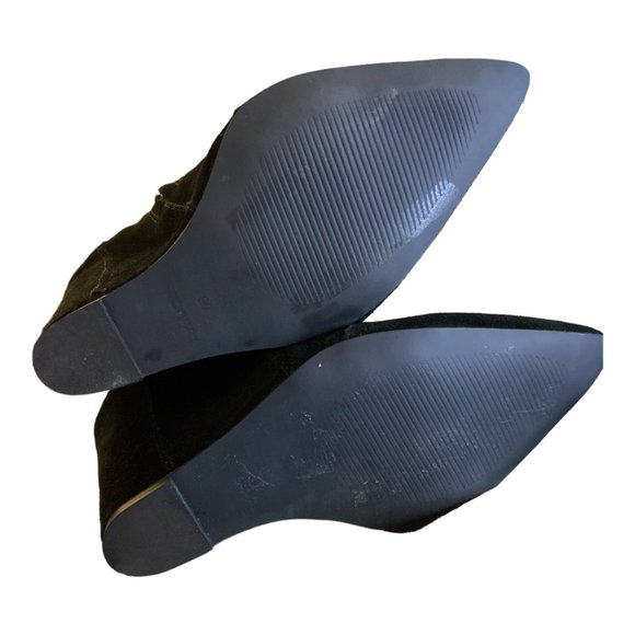 Victoria's Secret Womens Wedge Ankle Booties Black Suede Side Zip Size 6 - Picture 2 of 4